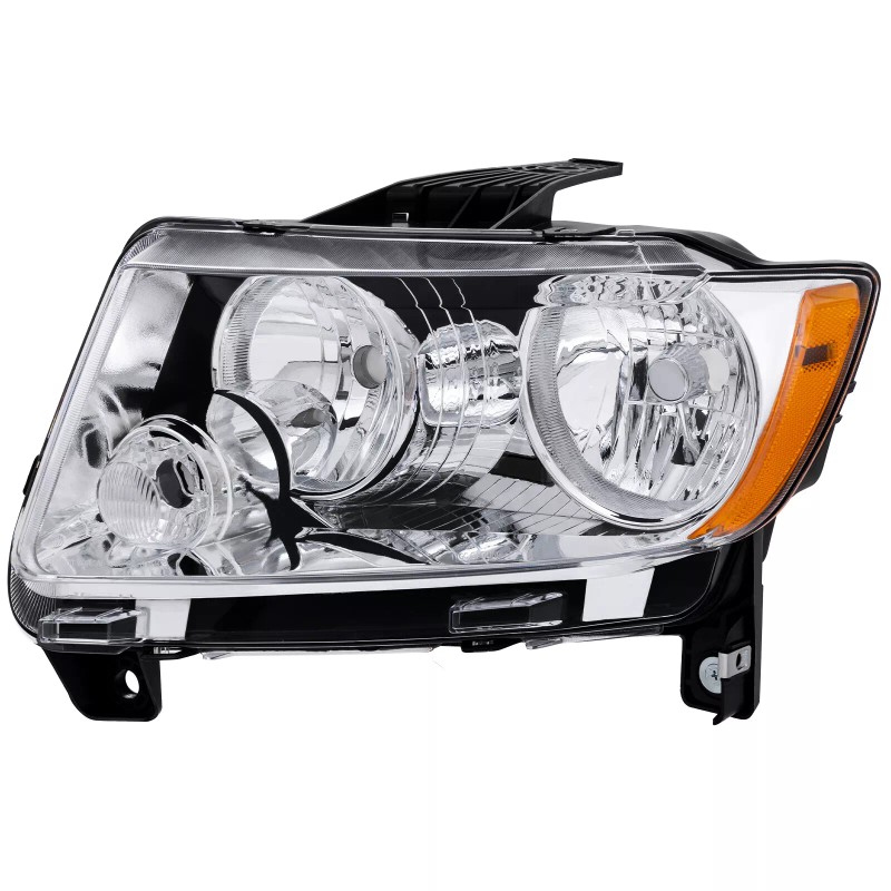 AUTOGALAXY Pair Chrome Front Lamps Headlights Amber Corner For 2011-17