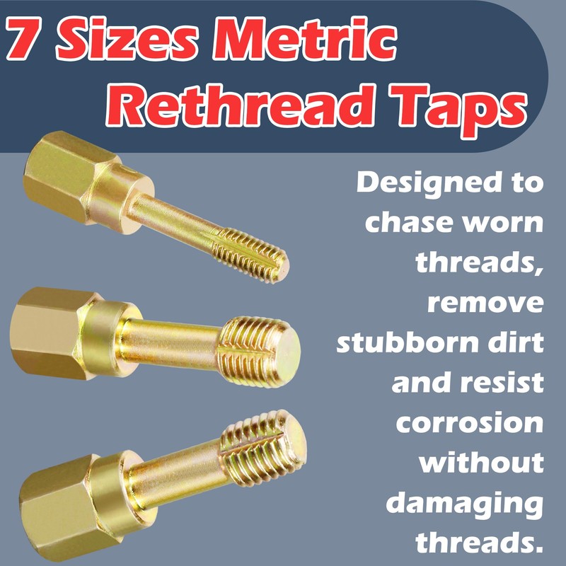 easchwork 15 Piece Metric Thread Chaser Set Master Thread Rethreading