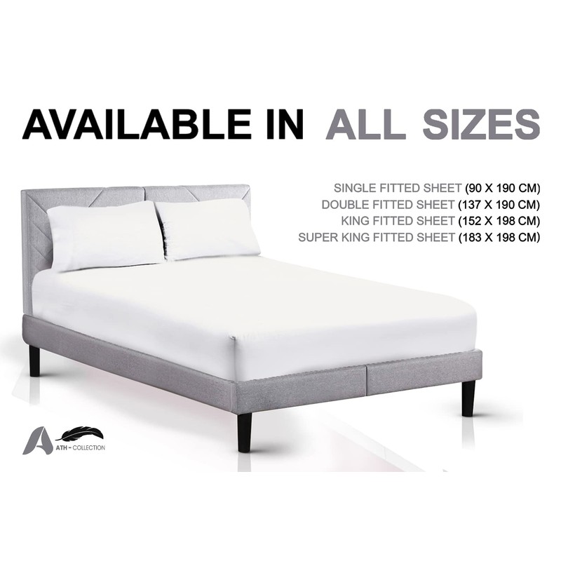 AATH COLLECTION Egyptian Cotton Fitted Sheet 23 CM Deep, 200