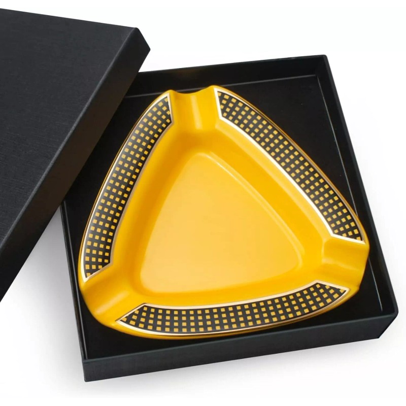 CIGARFEAST Cigar Ashtray Triangle- Large Rest Outdoor Cigars Ashtray for