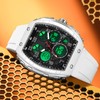 Watches for Men Unique Rectangle Relojes para Hombres White Wristwatch