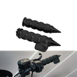 1 inch Handlebar Grips with Throttle Assist Pad 25mm Cable Throttle Spike Bar End Hand Grips Compatible with Harley Touring Softail Dyna Sportster XL883 1200 XR VRSC (Black)