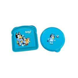 Greenbrier International, Inc. Bluey Lunch Box 2 Piece Set Kit - Includes 1 Reusable Sandwich Container and 1 Snack Bowl Kids Lunch Box Travel To Go Food - BPA Free
