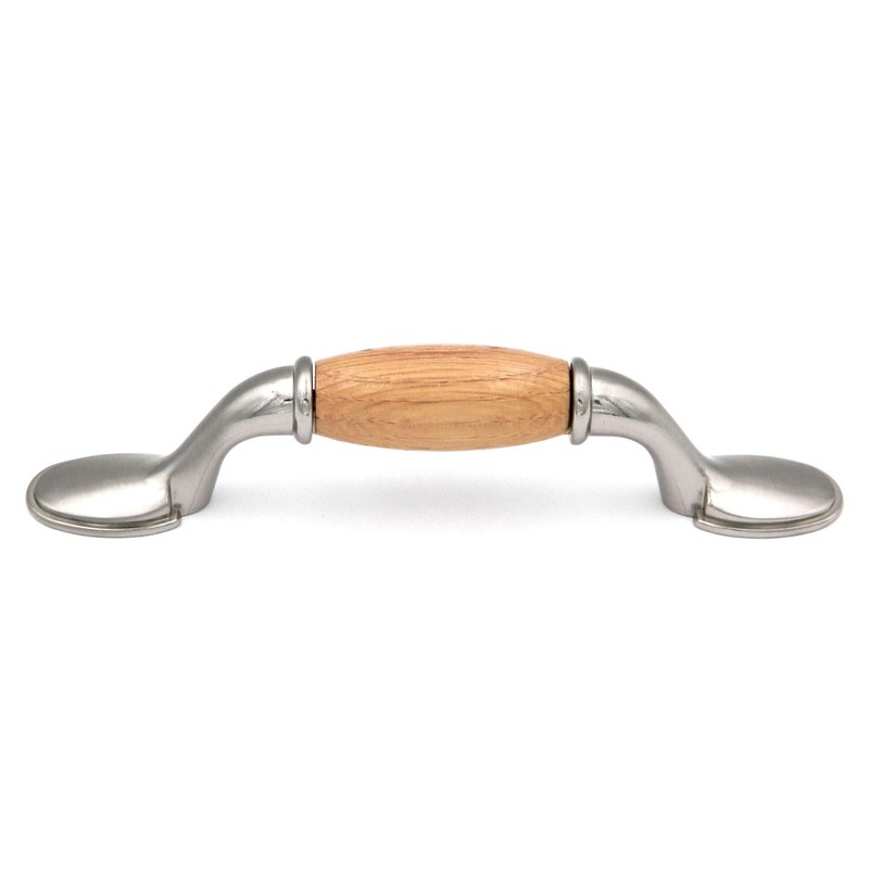 Laurey 15534 First Family 3-Inch Pull, Satin Chrome with Oak