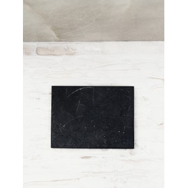 Shungite Club Shungite Unpolished Tile 100x80 mm Black Stone Plate Natural, Home Decor, Healing Crystal, Phone Protector