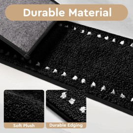 tchdio Stair-Treads Non Slip Indoor, Stair Treads for Wooden Steps 1PC, Soft Carpet Stair Treads, Peel and Stick Stair Treads Reusable Adhesive for Kids and Pets, Washable Stair Runner 8"x30" Black