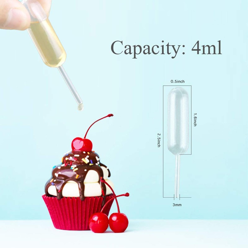 moveland 4ml Plastic Cupcake Pipettes Squeeze Syringes, 50 Pcs Disposable