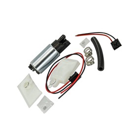Flo Supply 265lph @ 45psi Universal In-Tank Fuel Pump Kit - 265lph @ 45psi fuel pump, 18" long harness, Filter sock, 1 ft of submersible hose, and two 5/16" hose Clamps