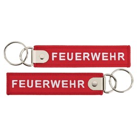 PACOTEX Fire Brigade Keyring Red 120 x 27 mm with Reinforced Key Ring, red