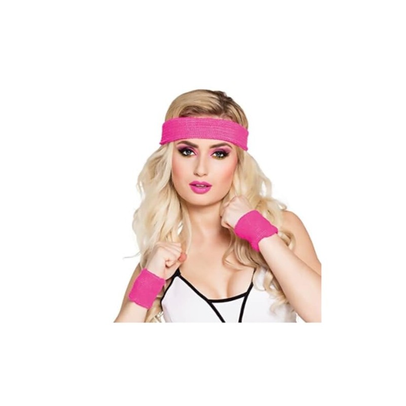 NEON Headband and Wristbands Sweatbands Set (Purple)