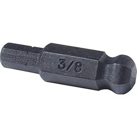 BONDHUS BI8MM No.11072 Hexagon Ball Point Bit 0.3 inches (8 mm) Drive Angle: 0.25 inches (6.35 mm), Total Length: 1.0 inches (25 mm), Black Dyed