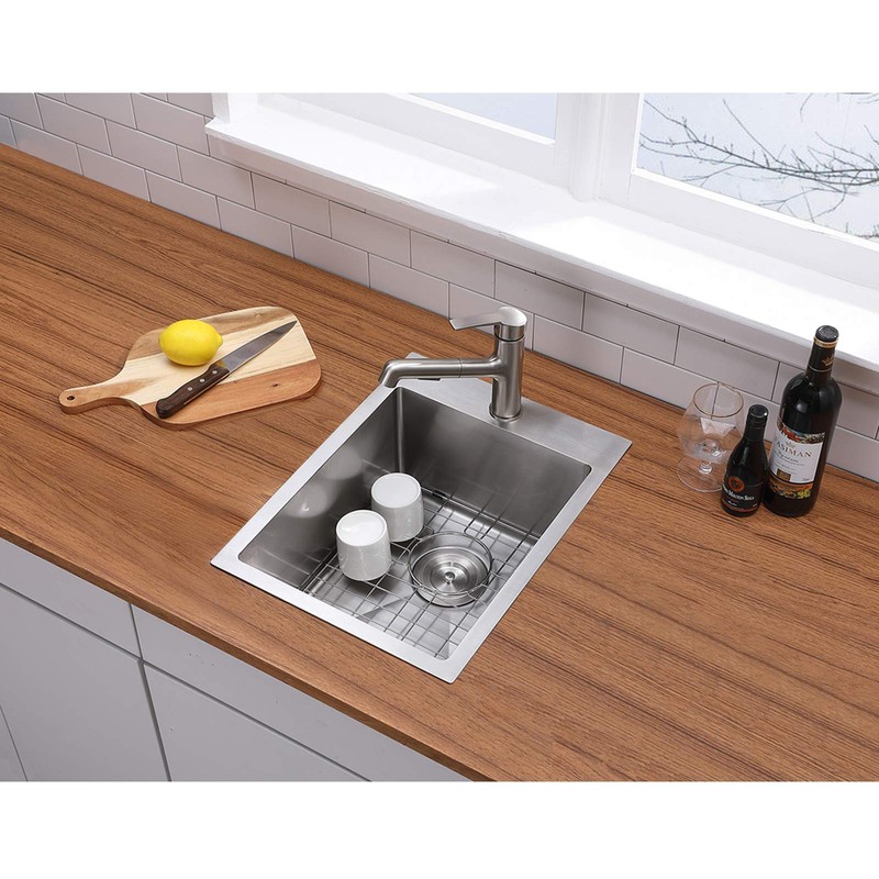 VALISY 15x20 Inch Bar Sink Drop In, Topmount Small 16
