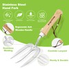 Berry&Bird Gardening Hand Fork, Stainless Steel Hand Weed Fork, Traditional