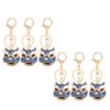 6pcs Lion Dance Keychains Cute Funny Exquisite Metal Rhinestone Chinese