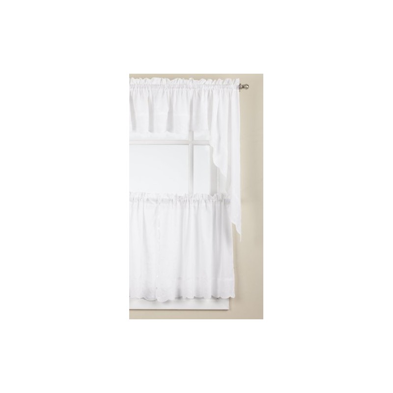 Lorraine Home Fashions Candlewick Tier Curtain Pair, 60 by 24-Inch,