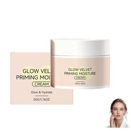 Crema hidratante Glow Velvet Priming, prebase para difuminar los poros y fijar el maquillaje, humectante y prebase en uno para una textura suave para 