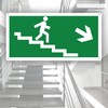 pubblimania Emergency Exit Stairs Right, Aluminium Composite 3 mm Thick
