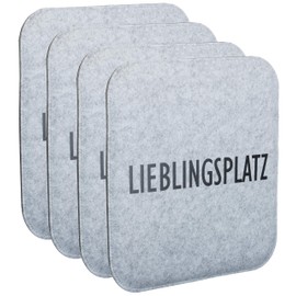 Brandsseller Reversible Felt Seat Cushion Value Pack of 4 Double Square Chair Cushion Seat Cushion Padded 35 x 35 x 1.5 cm Anthracite/Grey