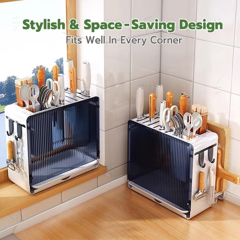 KBOX811 Knife Holder Organizer Stainless Steel Rack This multifunctional kitchen