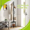 BMOSU Coat Rack freestanding Stand with Shelf Bamboo Wooden Coat