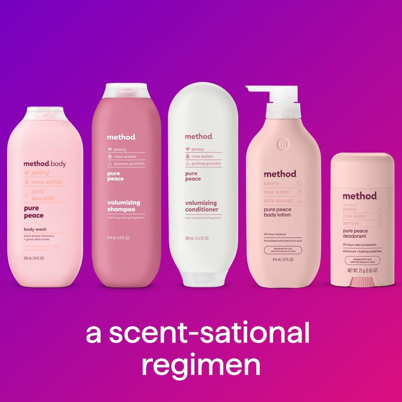 Method Deodorant, Pure Peace, Rose Water, Peonies + Pink Sea