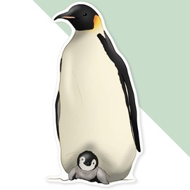 Extra Large 460mm 'Emperor Penguin Family' Permanent Sticker Decal for Cars/Windows/Bins/Walls (DW00129819)
