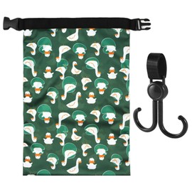 1 Nappy Storage Bag with Duck Pattern and 1 Pram Hook, Waterproof Storage Bag, Large Capacity Storage Bag, Portable Storage Bag