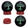 KYEYGWO Natural Black Obsidian Crystal Ball with Wooden Stand Tree