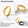 Bestyle 4MM High Polished Sparkling Band Ring Wedding Ring for
