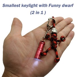 Super Mini Small Tiny Keychain Flashlight, Smallest Bright Key Ring Light Torch for EDC Emergency Dog Walking Sleeping Reading Gift for Student Kids or Parents (e1-alu alloy Red)