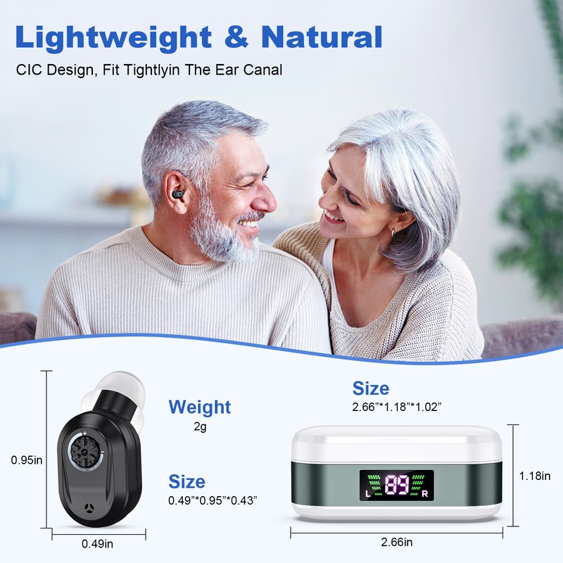 K&FCOPTEE In-Ear Rechargeable Digital Hearing Aids For Seniors Invisible Sound