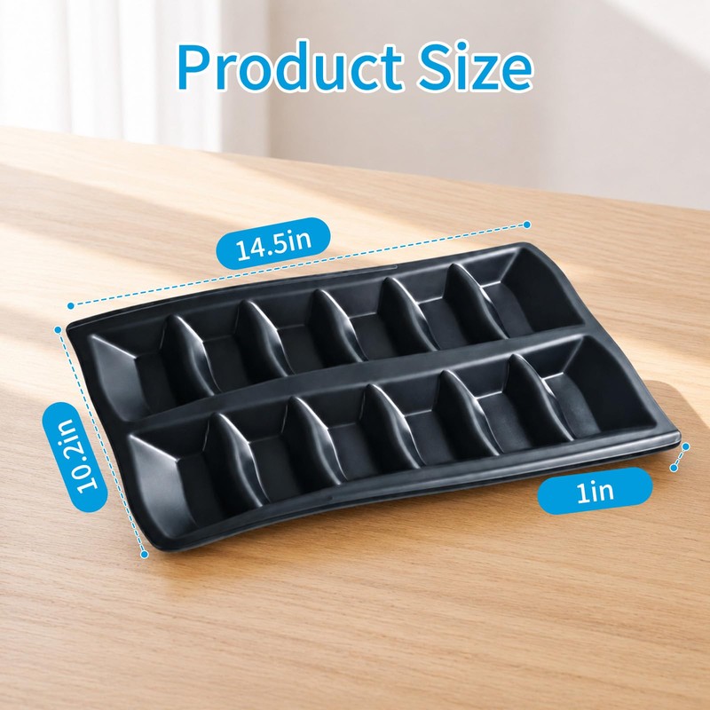 Oyster Tray, 12 Cavities Black Oyster Serving Platter, Stackable Shatterproof