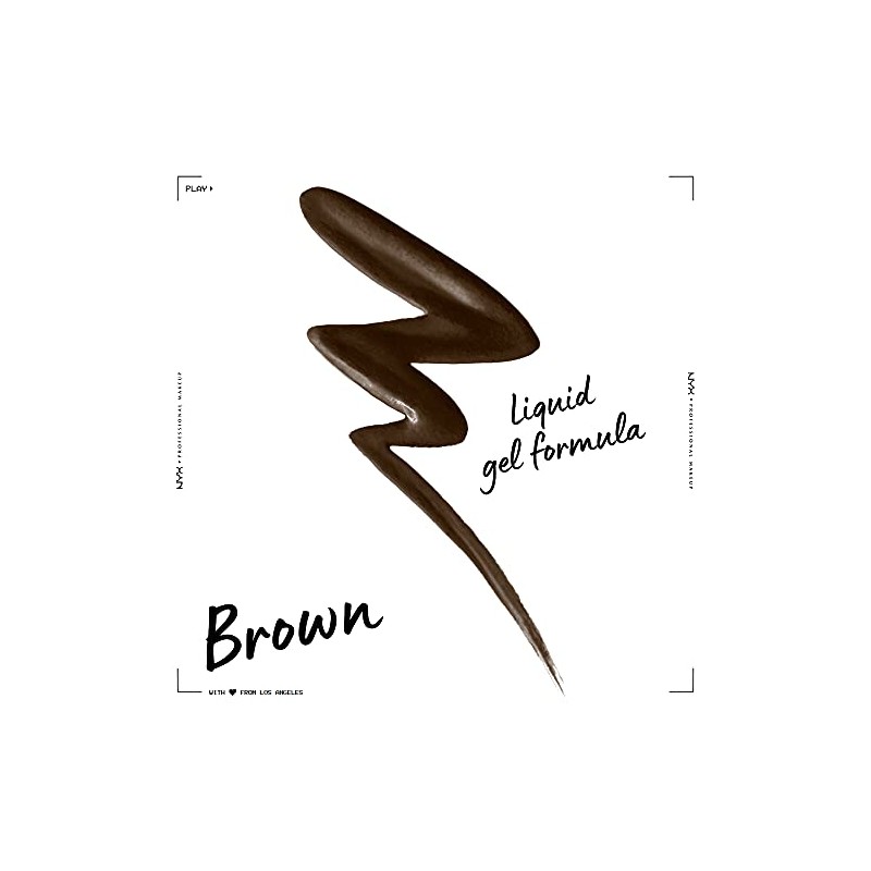 NYX Professional Makeup,Epic Wear, Delineador Líquido de Ojos, Brown, 3.5ML