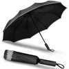 Yaneno Windproof Travel Reverse Folding Umbrella Compact Light Automatic Open