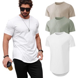 Mancozy 3 Pack Premium Men's Fitted Crew Neck Plain Essential Tees Short Sleeve T-Shirts for Men X-Large