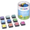 Heyda Stempelkissen-Set Rainbow, klarsicht-runddose