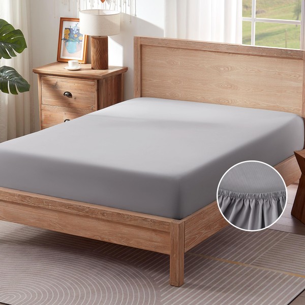 Sonive Fitted Sheet Brushed Polyester Fitted Sheet, Non-Slip, Machine Washable,