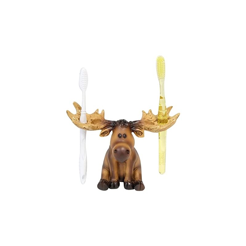 Moose with Decorative Antlers Toothbrush Holder for Cabin or Lodge