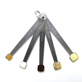 BERYLER Measuring Spoons Set, 1/3 tsp, 1/4 tsp, 3/16 tsp, 1/8 tsp, 1/16 tsp, Mini Measuring Spoon for Baking, Tablespoon for Dry or Liquid Ingredients, Fits in Spice Jar, Set of 5