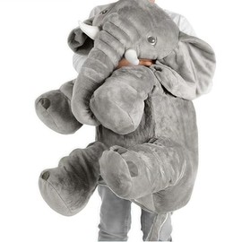 AURWEL XXL Elephant Cuddly Toy 60 cm, Soft Elephant Toy & Plush Toy, Large Stuffed Toy for Children's Room Decoration, Easy to Clean Family, Friends and Animal Lovers (Grey)