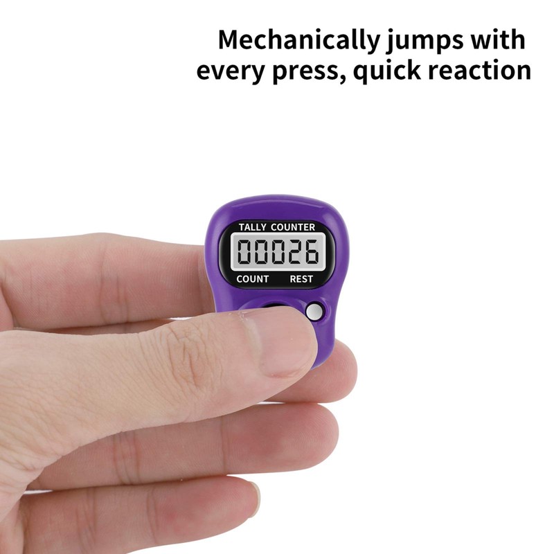 Uzinb Hand Held Useful Digital Display Knitting Crochet Amigurumi Purple/Green