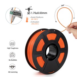 iSANMATE ASA Filament 1.75mm Orange 1KG, UV & Weather Resistant 3D Printer Filament Perfect for Outdoor Functional Parts, Dimensional Accuracy +/- 0.02mm, 1kg Spool (2.2lbs)