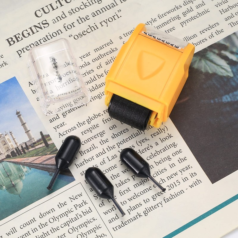 Ink Refills for Identity Theft Protection Roller Stamps, 12 Pcs