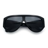 Retro Bold Oversized Shield Racer Plastic Sunglasses All Black
