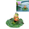 Simulation Resin Floating Lotus Leaf Frogs Ornament Fish Pond Fountain