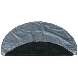 Harpster Tarps Round 18 Ft Diameter Tarp Heavy Duty Pool Firepit Sandbox Waterproof Field Cover - Silver/Black