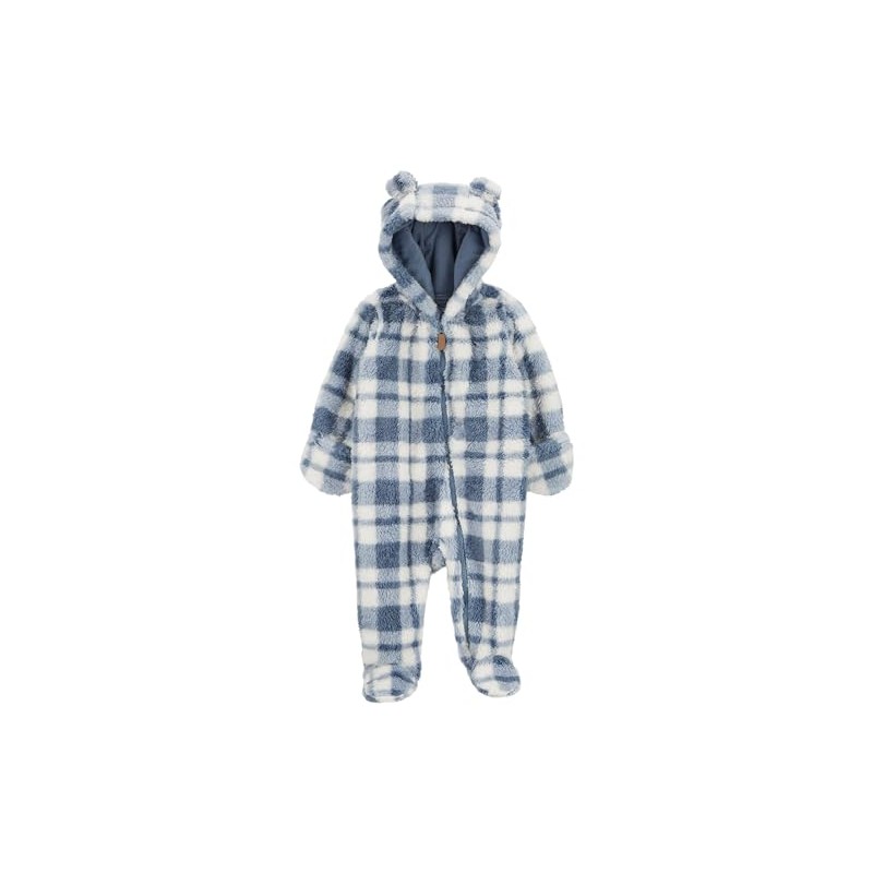 Carter's Baby Girls' Pram, Blue/Plaid, Newborn