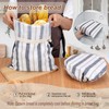 Bartthysn [2Pcs]Reusable Linen Bread Bags for Homemade, Large Plastic Lined/Blue