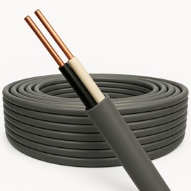VVR Cable, 0.08 - 2 Core, Round Shape, Gray, 3.3 ft (1 m) Units, 600 V Vinyl Insulated Vinyl Sheath Cable, Indoor Wiring, VVR Wire, 2.0 sq-2c
