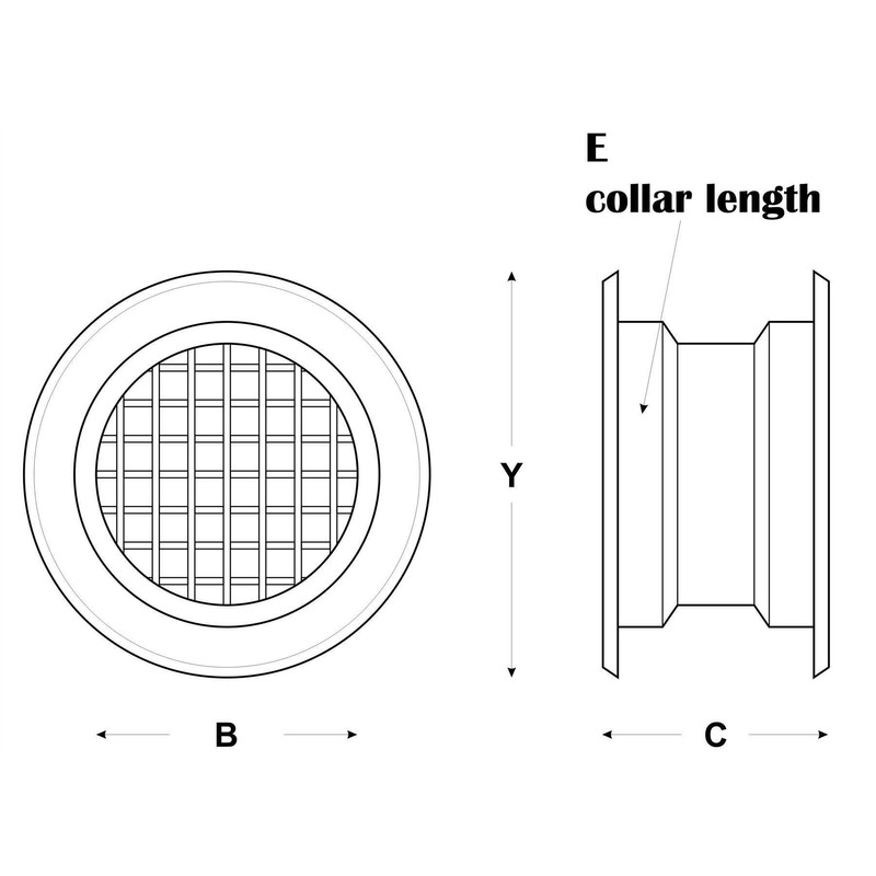 Mini Circle Collar Air Vent Grille Door Ventilation Cover White